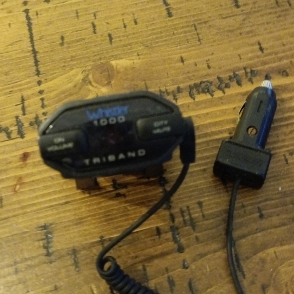 Whistler 1000 Triband Radar Detector Black with 12V Power Adapter Cord r3